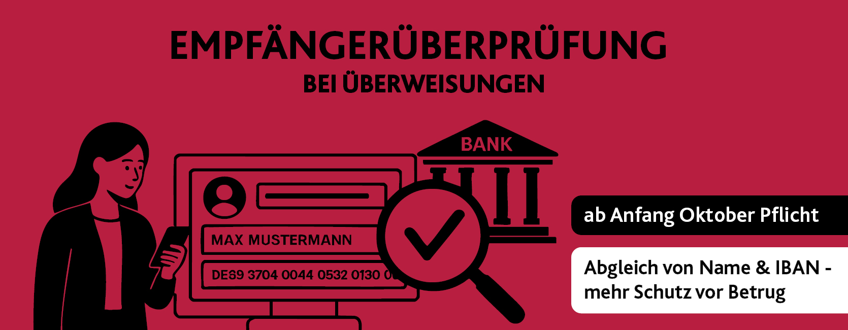 Grafik zur Empfängerüberprüfung bei Überweisungen